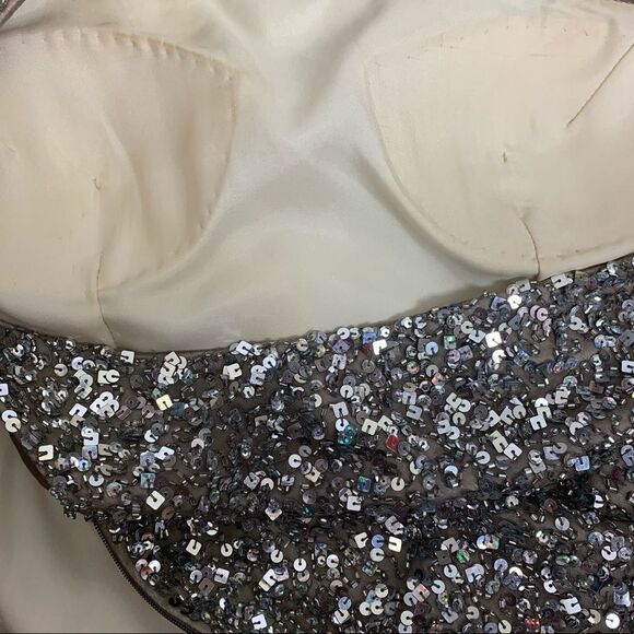 SCALA women’s sequin and beaded one shoulder tank mini dress sz 4 - Picture 6 of 6